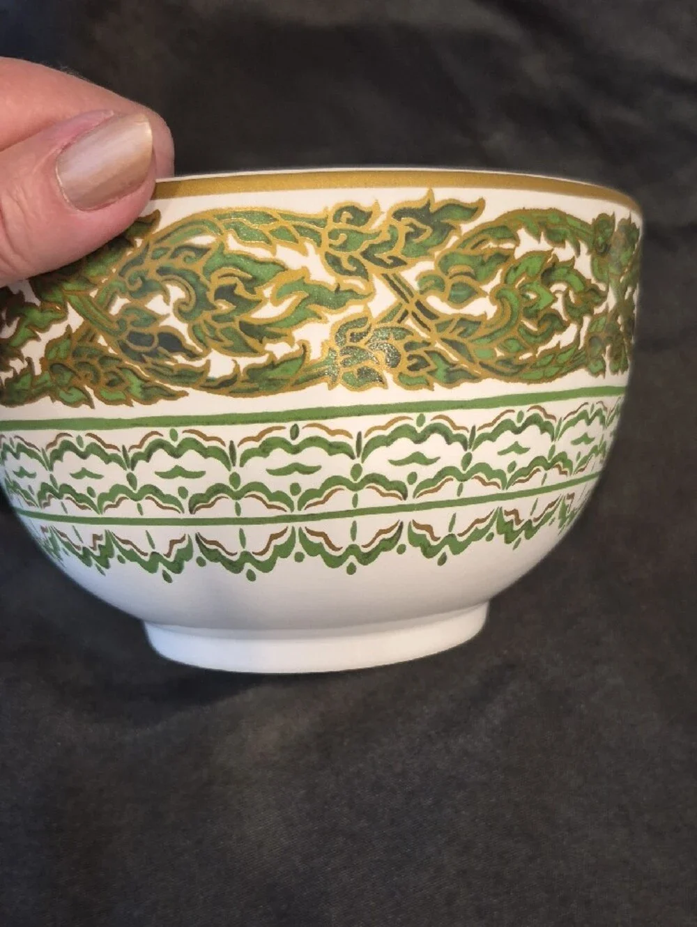 Williams Sonoma Koi Green Vine Porcelain Serving Bowl Or Rice Bowl
